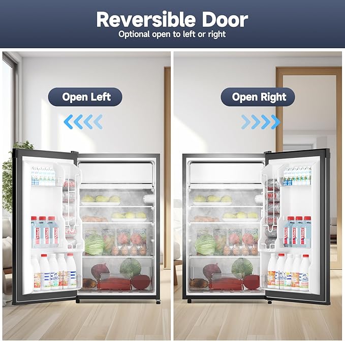 4.3 Cu.Ft Mini Fridge with Freezer, Single Door Refrigerator with Adjustable - Image 5