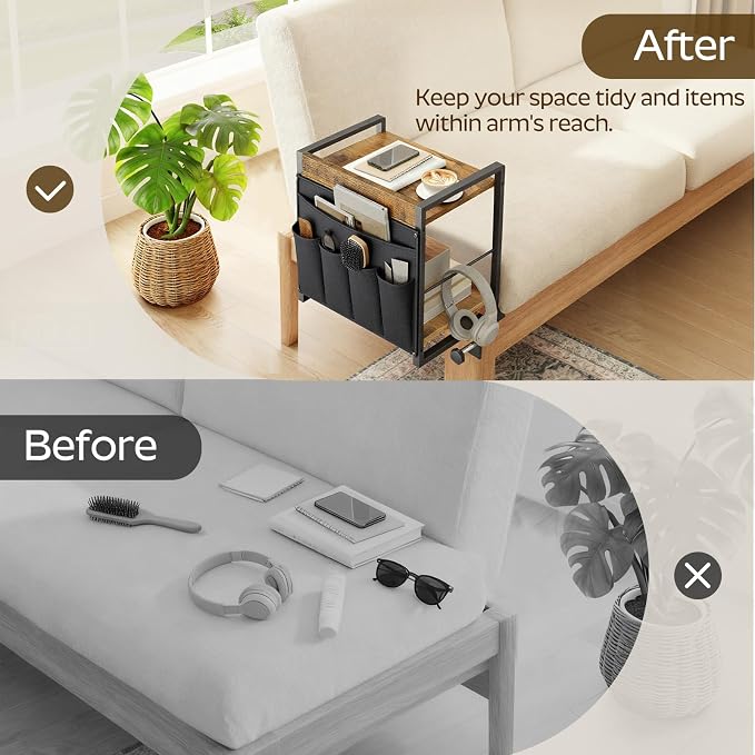 2-Tier Bedside Shelf, Bed Tray Shelf - Image 8