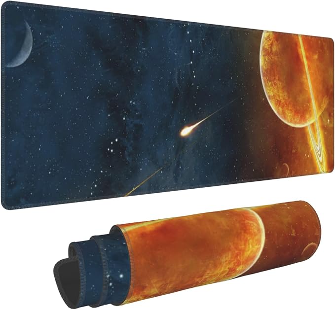 Cosmic Planet Comet Large Mouse Pad, Gaming Desk Mat, XL Keyboard Desk Pad Mat - Image 2