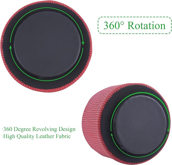 Round Leather Art Supply Organizer, Remote Control Holder, 360 Degree Spinning - Image 4