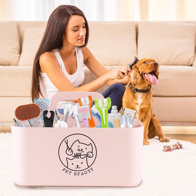 5-Compartment Pink Dog Stuff Storage Caddy - Image 6