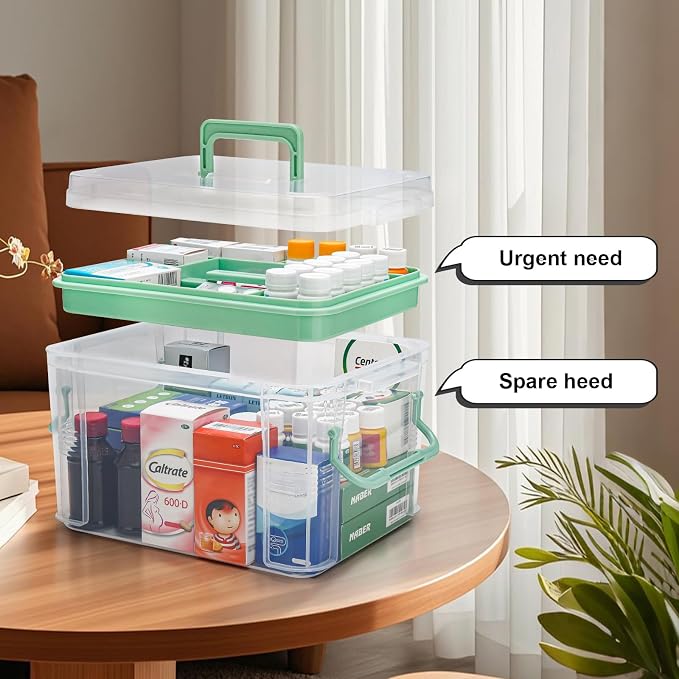 15QT Clear Medicine Organizer Storage Box - Image 3