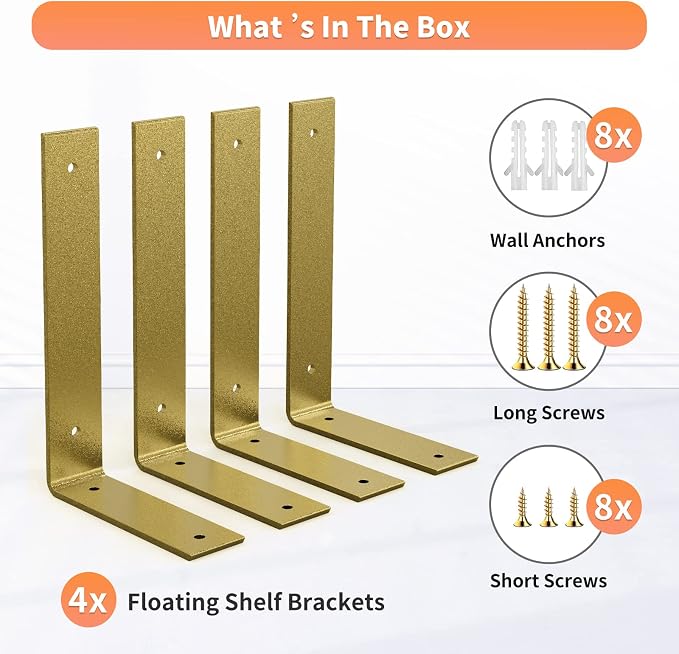L Shelf Brackets 10 inch, Industrial Modern Floating Shelf Support - Image 7