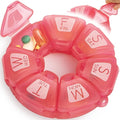 Round Weekly Pill Organizer, TPU Rubberized, Travel Pill Container 7 Day by YAKLIMPILLORGANIZER