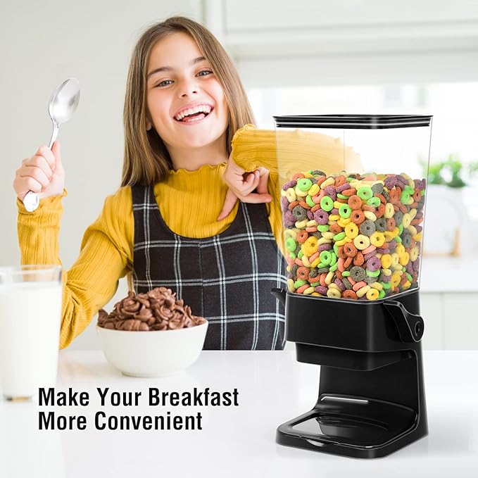 Cereal Dispenser Countertop Dual Dry Food Dispenser Large Cereal Containers - Image 2