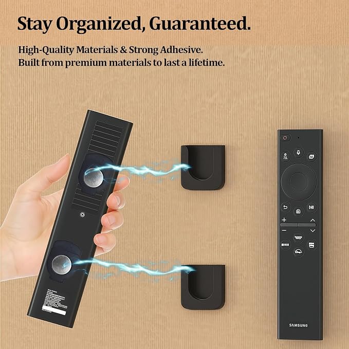 Magnetic Remote Control Holder Wall-Mounted Remote Holder Adhesive Strips Easy - Image 4