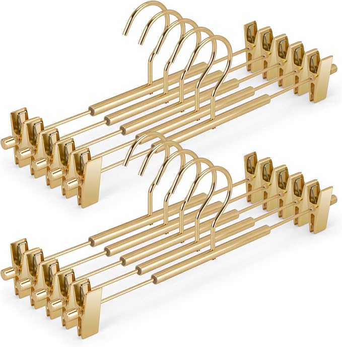 VWV 10-Pack Adjustable Women's Skirt and Pants Hangers, Space-Saving, Suitable by Designedforluxuryhangers