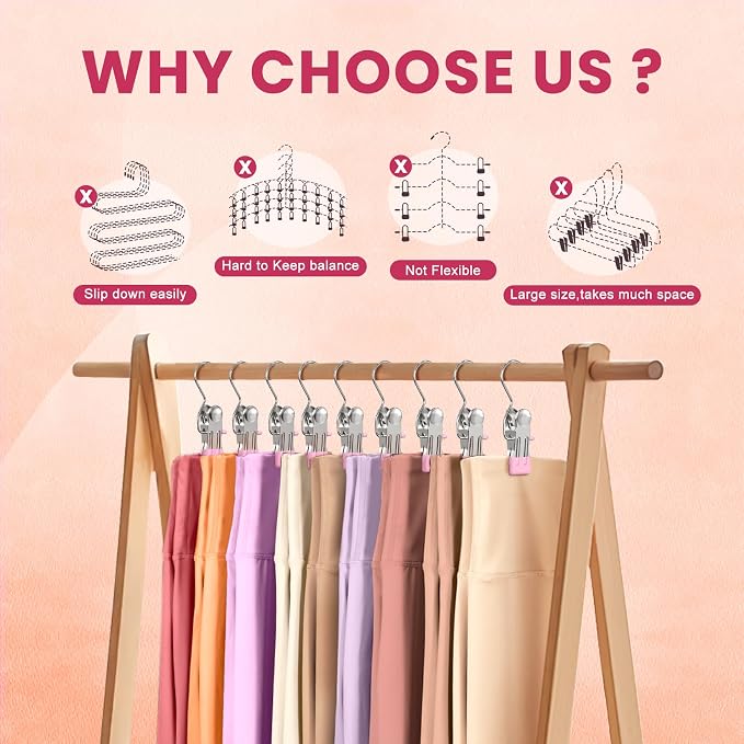30 Pack Pants Hangers with Clip, Legging Organizer - Image 4