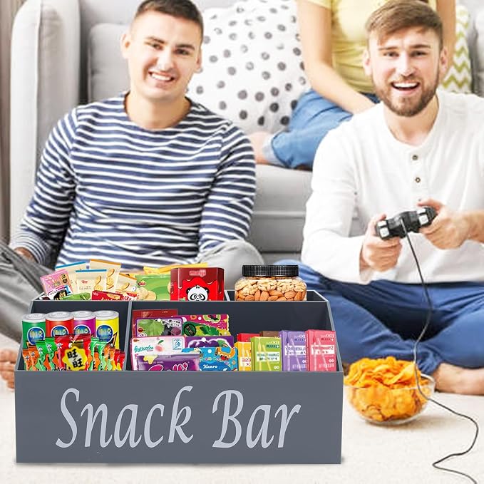 Snack Organizer for Countertop, 4 Compartments Acrylic Snack Organizer - Image 3