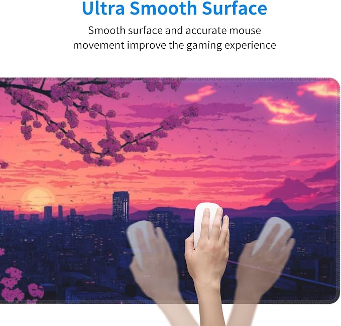 Sakura City Sunset Large Mouse Pad, Anime Style Gaming Desk Mat, XL Keyboard - Image 6