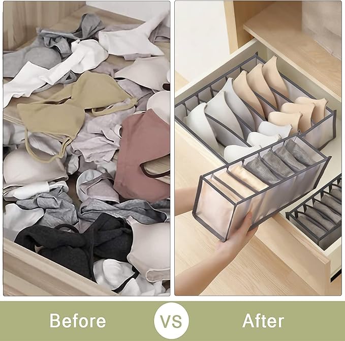 TOOVREN Socks Organizer 2 Pack, sock drawer organizer, sock drawer organizer - Image 2