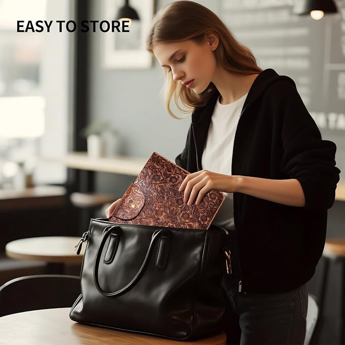 Genuine Leather Laptop Sleeve, Compatible - Image 6