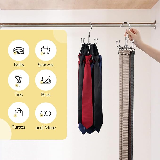 2 Pack Belt Hanger, Space Saving Belt Organizer - Image 5