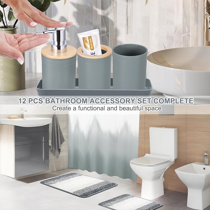 iMucci Bathroom Accessories Grey Bathroom Sets - Image 6