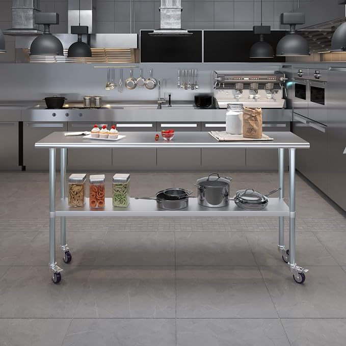 AmGood 72" Long x 18" Deep Stainless Steel Table - Image 9