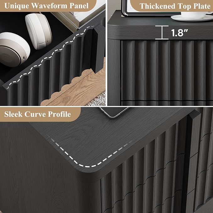 Fluted Dresser for Bedroom, Modern Chest of Drawers - Image 6