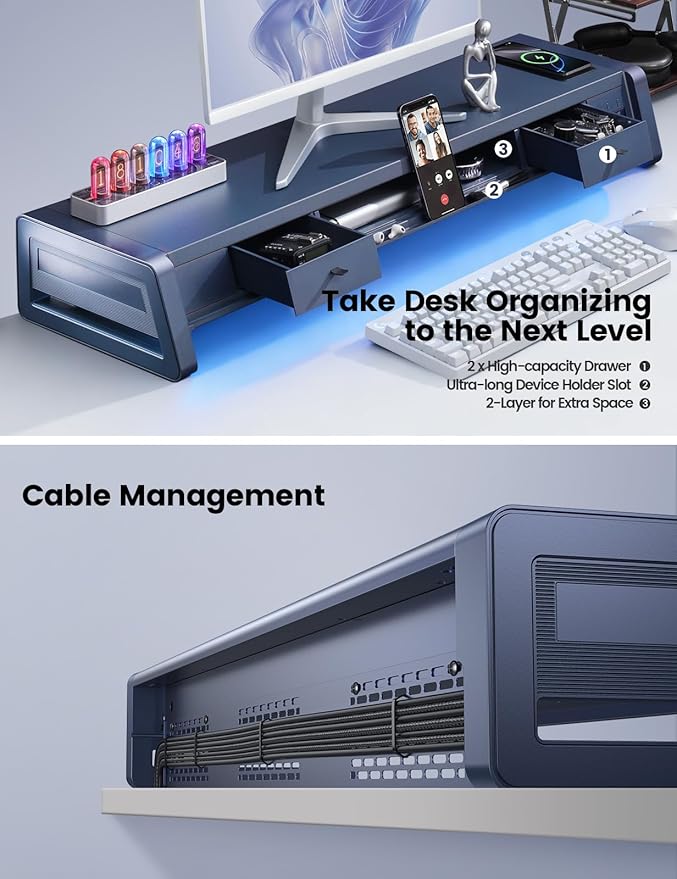 Vaydeer All-in-One Dual Monitor Stand Riser - Image 4