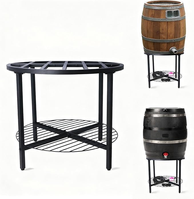 2-Tier Rain Barrel Stand – Base Only, Outdoor Heavy-Duty Rain Water Collection by YCHLonlive