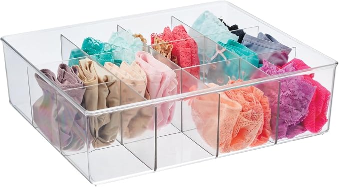 mDesign Plastic 12 Compartment Divided Drawer and Closet Storage Bin by mDesign