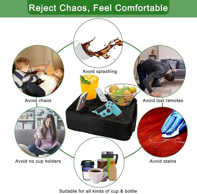 Couch Bed Cup Holder Pillow, Nisdoing 5 Hole Couch Drink Holder! Keep Drinks - Image 6