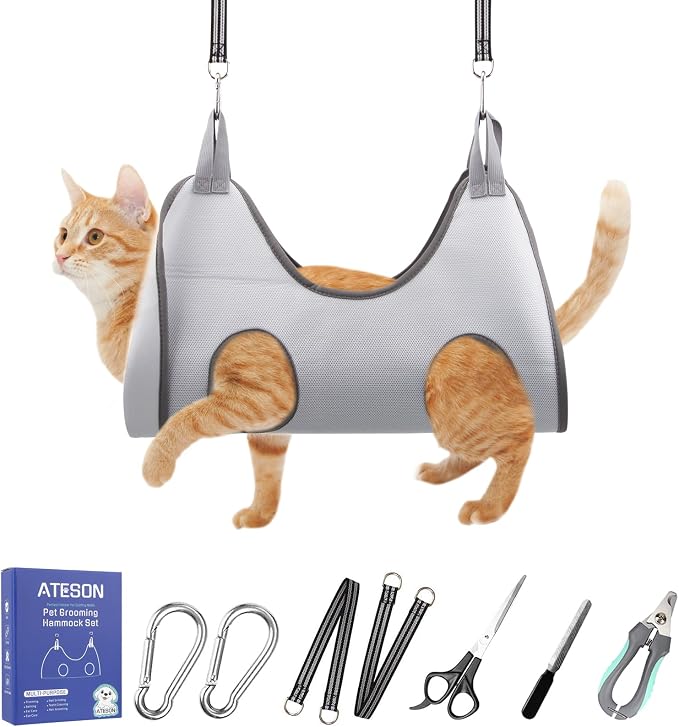 Pet Grooming Hammock Harness for Small Dogs & Cats Nail Trimming, Dog Sling for by ATESON