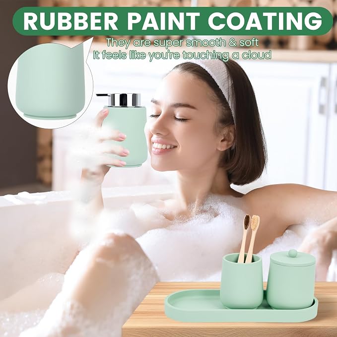 Green Bathroom Accessories Set - Image 4