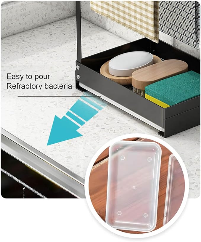Collapsible Sink Holder Kitchen Tool Organizer Drain Tray - Image 3