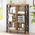 FATORRI 6 Cube Storage Organizer Shelf, Wood and Metal Cubby Bookcase, by FATORRI