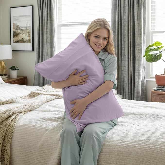 TELUS Pillow Cases Standard Size 2 Pack, Bamboo Rayon & Lyocell Pillowcase - Image 5