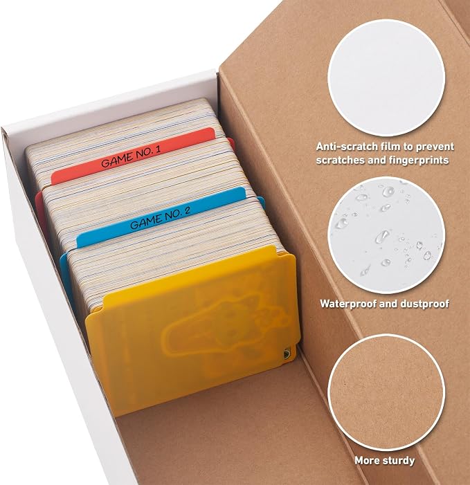 6 Pack Trading Card Storage Box, Cardboard Sports Game Card Storage Collector - Image 3