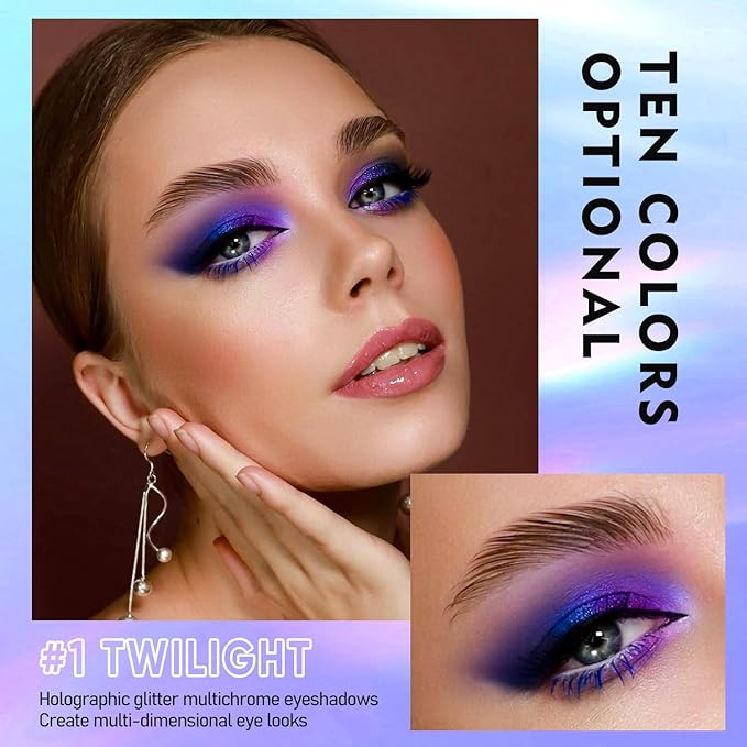 MAKI YIKA Glitter Eyeshadow Purple Liquid Multichrome Eyeshadows Long Lasting - Image 3