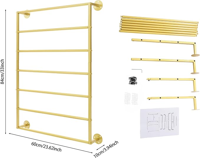 Wall Mounted Display Rack, 7-Layer Wrapping Paper Ribbon Organizer Scarves Tie - Image 5