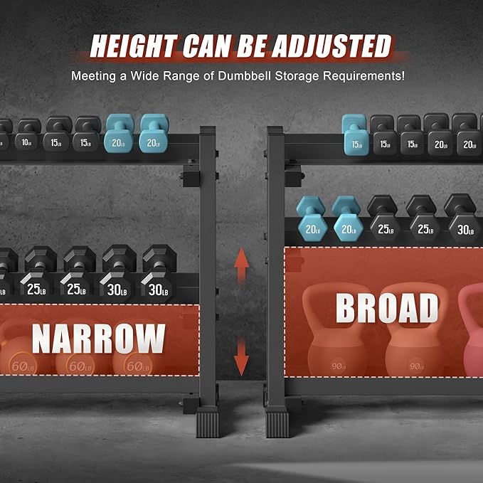 3-Tier Dumbbell Rack, 1200LB Capacity Adjustable Weight Rack - Image 3
