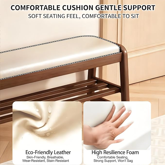 Solid Wood Shoe Bench, Shoe Rack - Image 7