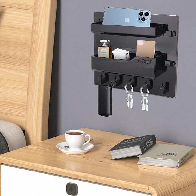 Bedside Shelf Wall Mount, Adhesive Bedside Shelf Accessories Organizer - Image 5