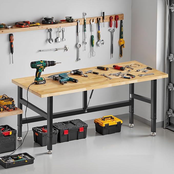 60” Folding Workbench, 2000 LBS Capacity Heavy Duty Workbench, Height - Image 8