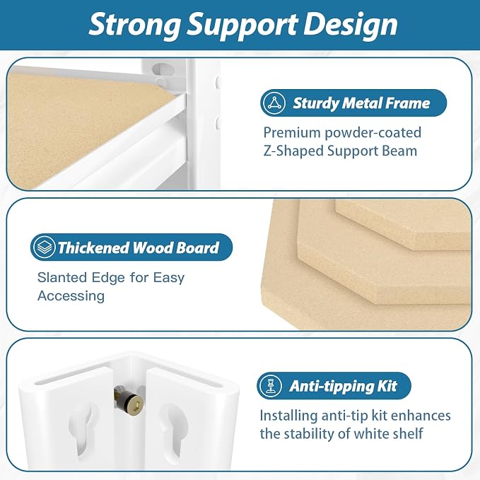PrimeZone 3 Packs 36" W x 16" D x 72" H Closet Storage Shelves - Image 7
