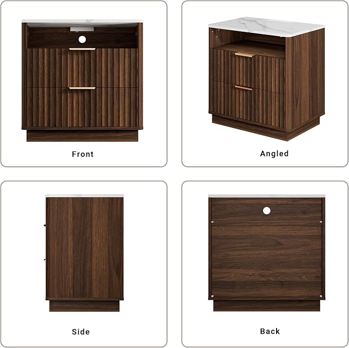Large Fluted Night Stand Set of 2 - Image 8