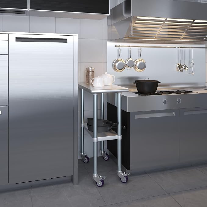 AmGood 30" x 15" Stainless Steel Work Table - Image 9