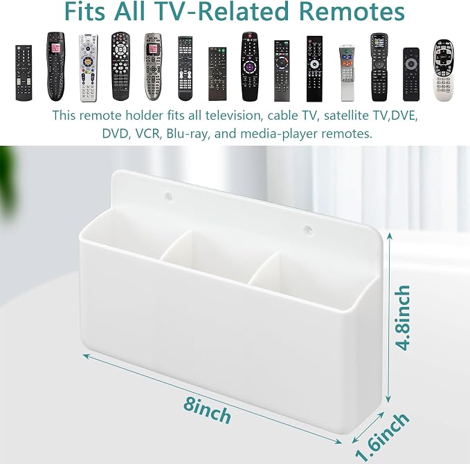 3 Slot Adjustable Remote Control Holder Wall Mount, TV Remote Holder, Self - Image 2