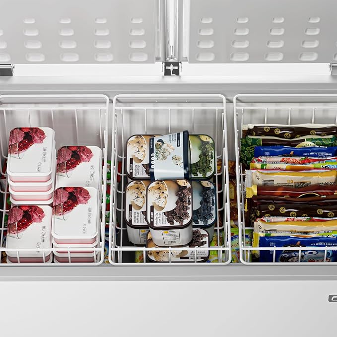17.5'' Chest Freezer Organizer Basket, Sturdy Metal Wire Pantry Freezer Baskets - Image 5
