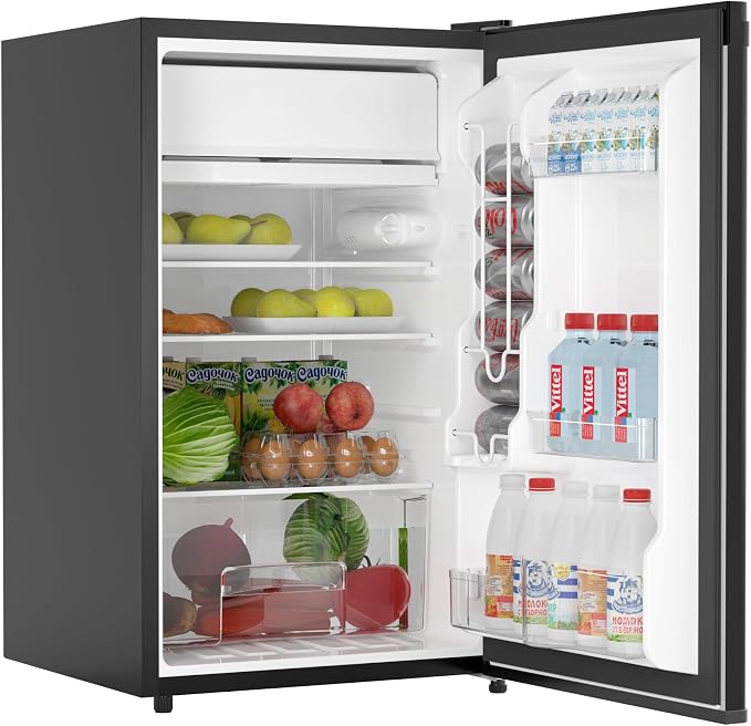 4.3 Cu.Ft Mini Fridge With Freezer, Single Door Mini Fridge w/7 Settings by Unknown