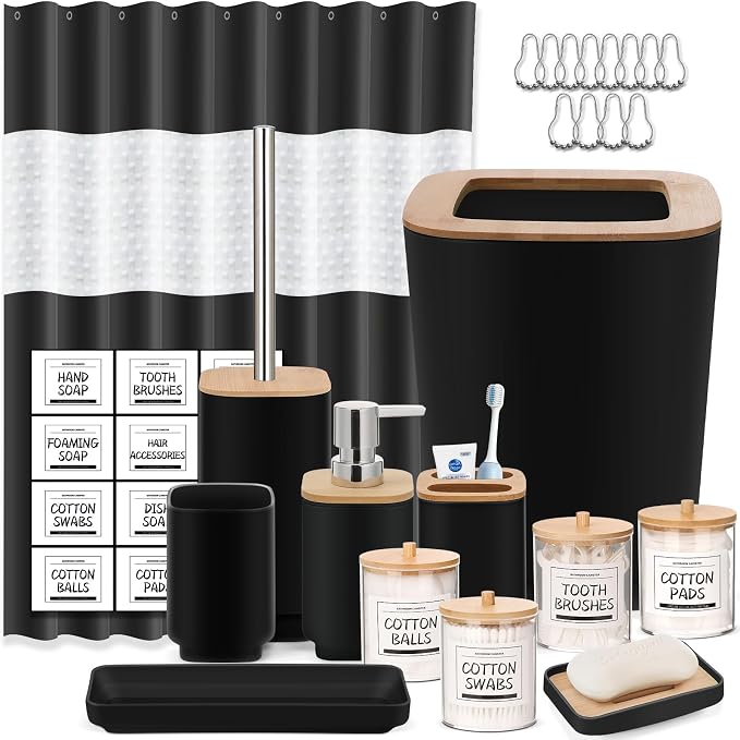Bathroom Accessories Set, 24 Pieces Bathroom Accessory Set by IMAVO