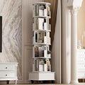 72" Solid Wood Rotating Bookshelf Tower on Wheels, 5-Tier Spinning Bookcase by Unknown
