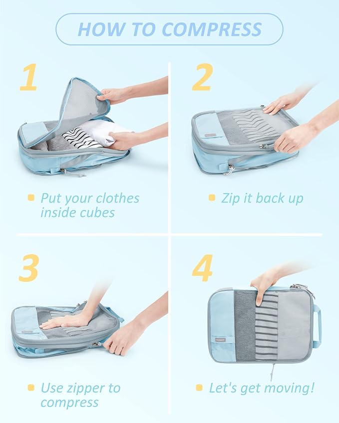 BAGSMART 6 Set /4 Set/2 Set Compression Packing Cubes - Image 5