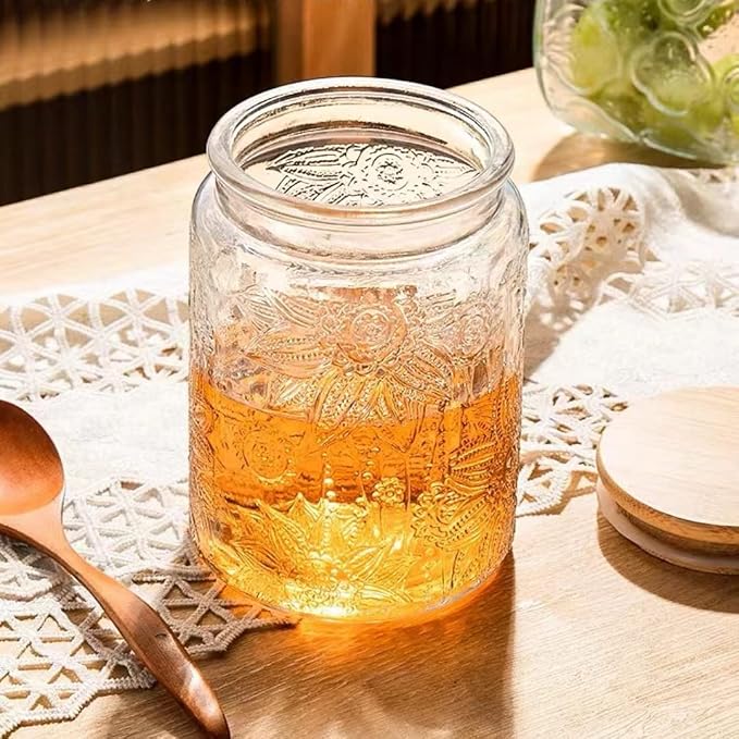 ANSQU Vintage Glass Jars Set Canister Airtight Storage Jar Container - Image 3