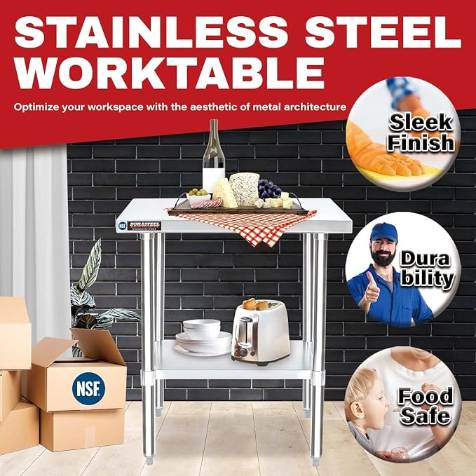 DuraSteel 30x72 Stainless Steel Work Table - Image 2
