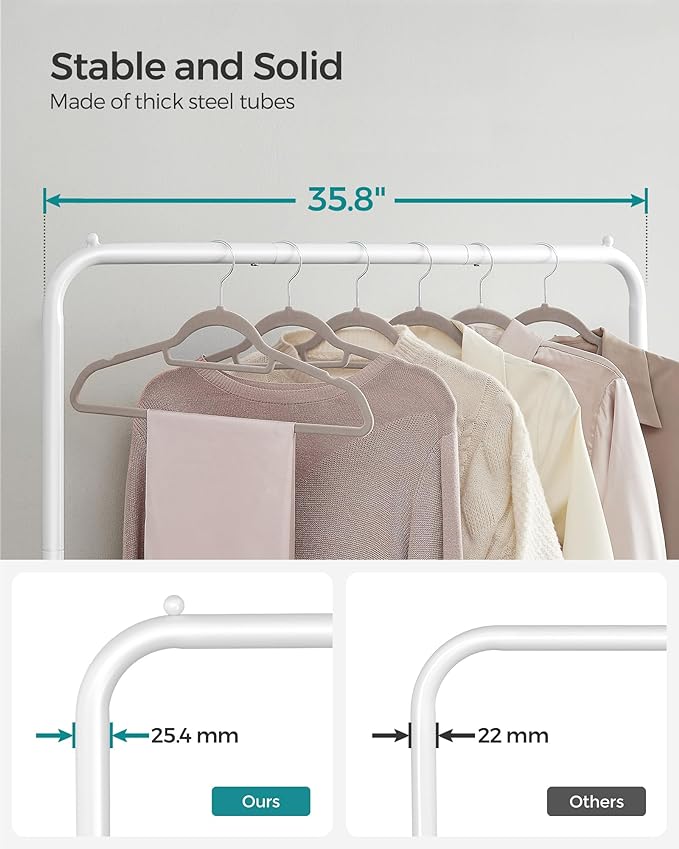 SONGMICS Clothes Rack with Wheels, Clothing Rack - Image 5