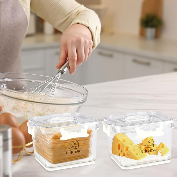 2 Pcs Cheese Container for Refrigerator, Cheese Keeper - Image 6