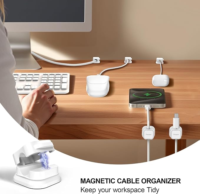 15 Pack Magnetic Cable Clip Organizer Cord Holder, Picozon Adhesive Cable - Image 2